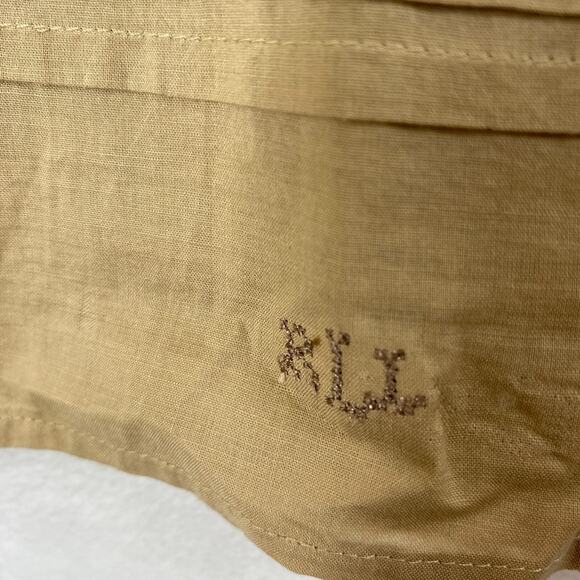 Lauren Ralph Lauren Button Front Pintuck Hem A-Line Flare Skirt Size 10P Tan - Picture 5 of 9